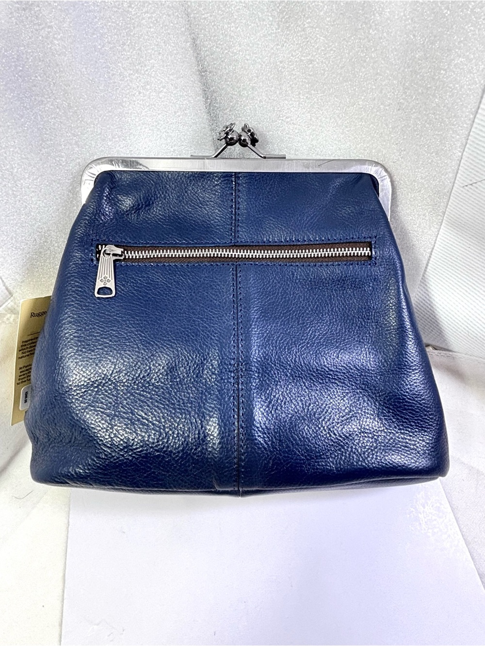 Patricia Nash Sofia Frame C/B. Rugged Natural Grain Leather. Denim Blue. - Picture 3 of 17